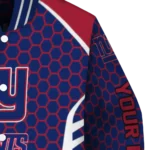 custom new york giants hexagon grid blue varsity jacket best selling