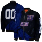 custom new york giants hexagon mesh blue black bomber jacket best selling