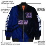 custom new york giants hexagon mesh blue black bomber jacket best selling