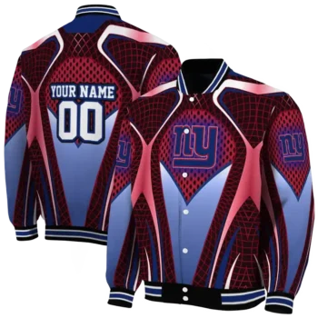 custom new york giants mesh chest red crocs black varsity jacket fashion forward