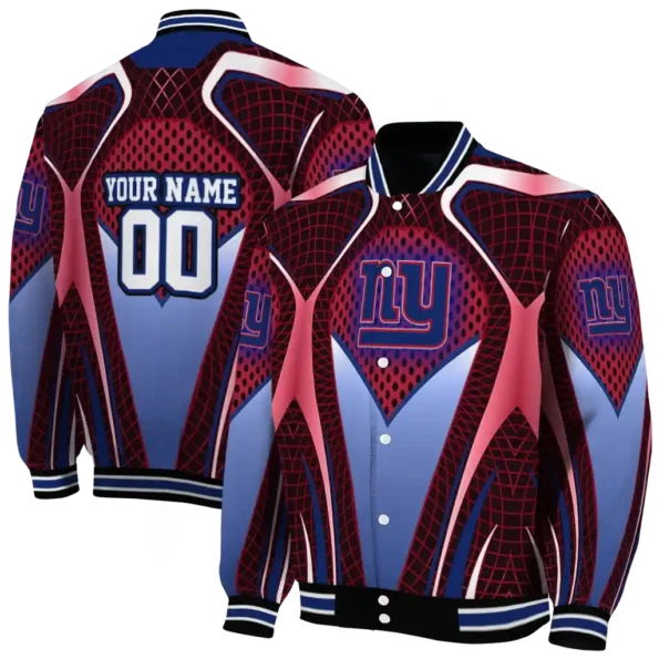 custom new york giants mesh chest red crocs black varsity jacket fashion forward