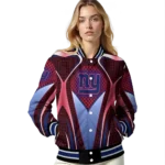 custom new york giants mesh chest red crocs black varsity jacket best selling