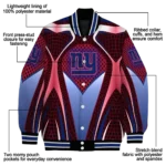 custom new york giants mesh chest red crocs black varsity jacket best selling