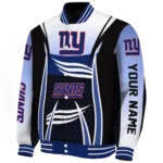 custom new york giants mesh effect blue black varsity jacket best selling