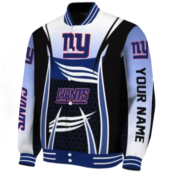 custom new york giants mesh effect blue black varsity jacket best selling