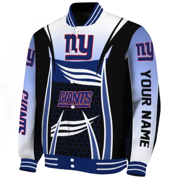 custom new york giants mesh effect blue black varsity jacket best selling