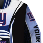 custom new york giants mesh effect blue black varsity jacket best selling