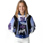 custom new york giants mesh effect blue black varsity jacket best selling