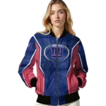 custom new york giants power plate blue bomber jacket best selling