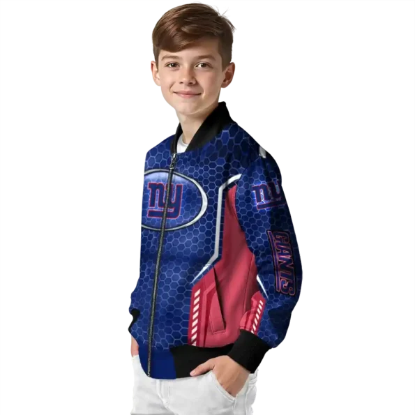 custom new york giants power plate blue bomber jacket trendy