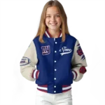 custom new york giants razorback outline blue nude varsity jacket best selling