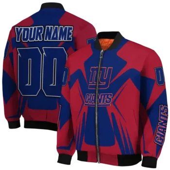 custom new york giants spider mark blue red crocs bomber jacket fashion forward