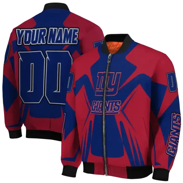 custom new york giants spider mark blue red crocs bomber jacket fashion forward