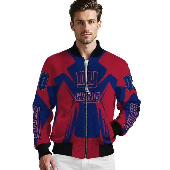 custom new york giants spider mark blue red crocs bomber jacket high quality