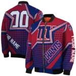 custom new york giants star burst blue bomber jacket best selling