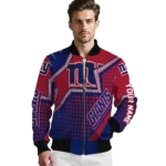 custom new york giants star burst blue bomber jacket best selling
