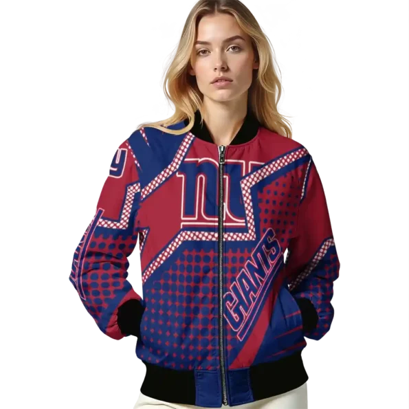 custom new york giants star burst blue bomber jacket latest model