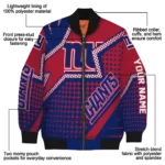 custom new york giants star burst blue bomber jacket best selling