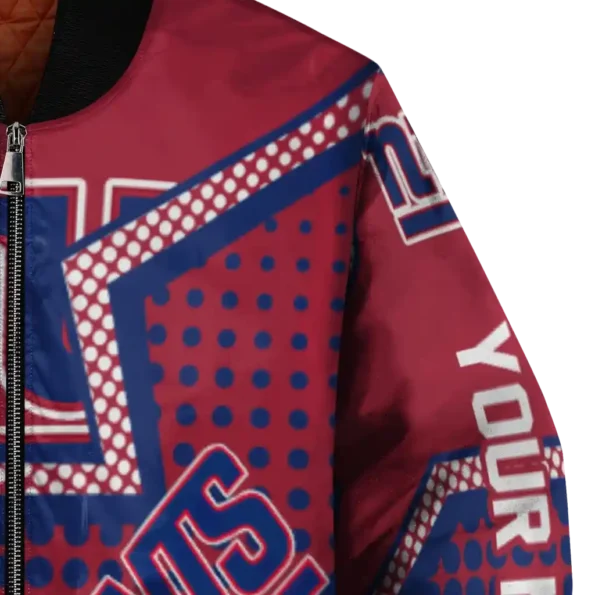 custom new york giants star burst blue bomber jacket premium grade