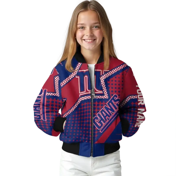 custom new york giants star burst blue bomber jacket top rated