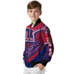 custom new york giants star burst blue bomber jacket best selling