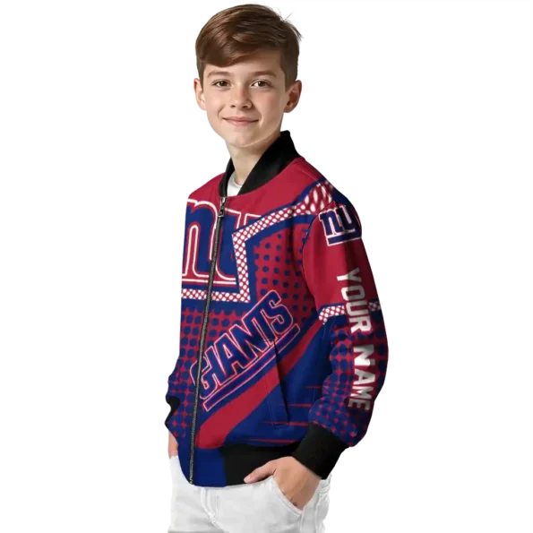 custom new york giants star burst blue bomber jacket trendy