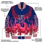 custom new york giants winged blaze blue white varsity jacket best selling