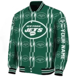 custom new york jets bolt stripe green varsity jacket best selling