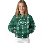 custom new york jets bolt stripe green varsity jacket best selling