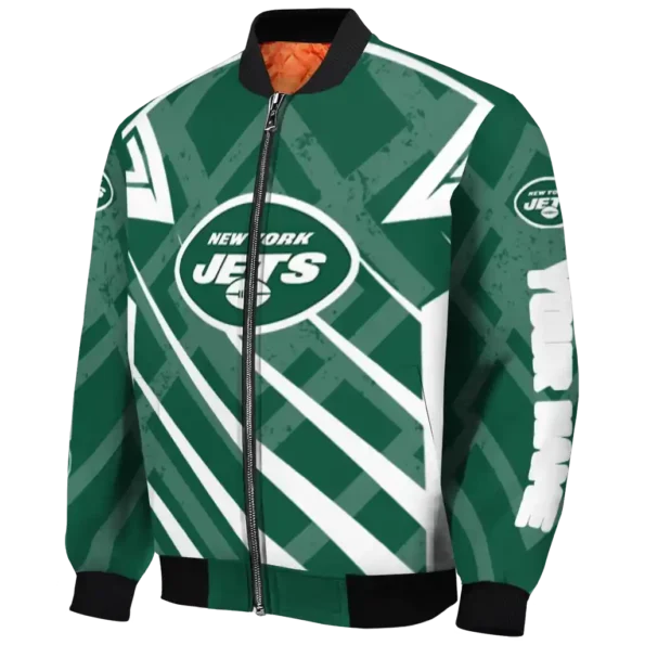 custom new york jets chevron angles green bomber jacket best selling