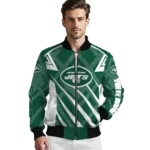 custom new york jets chevron angles green bomber jacket best selling