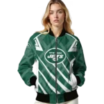 custom new york jets chevron angles green bomber jacket best selling