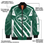 custom new york jets chevron angles green bomber jacket best selling