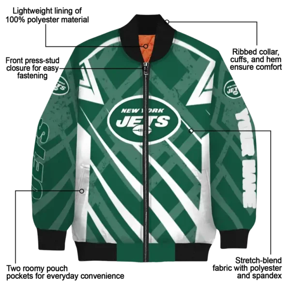 custom new york jets chevron angles green bomber jacket new arrival