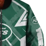 custom new york jets chevron angles green bomber jacket best selling