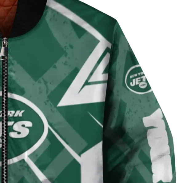 custom new york jets chevron angles green bomber jacket premium grade