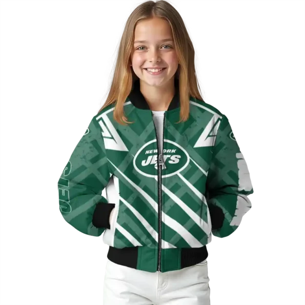 custom new york jets chevron angles green bomber jacket top rated