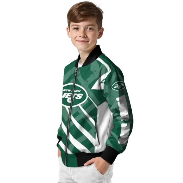 custom new york jets chevron angles green bomber jacket trendy
