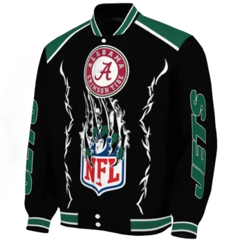 custom new york jets claw blood green black varsity jacket best selling
