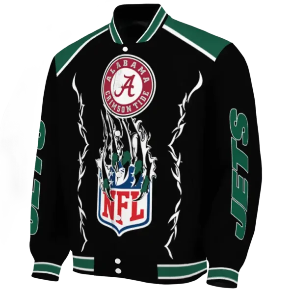 custom new york jets claw blood green black varsity jacket best selling