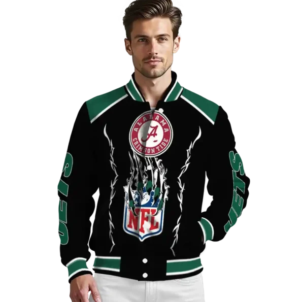 custom new york jets claw blood green black varsity jacket high quality