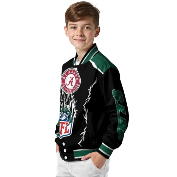 custom new york jets claw blood green black varsity jacket trendy