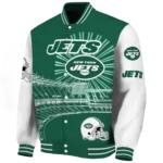 custom new york jets ferris arena green white varsity jacket best selling