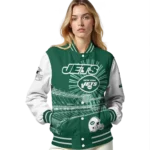 custom new york jets ferris arena green white varsity jacket best selling