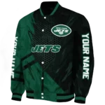 custom new york jets hexagon mesh green black varsity jacket best selling