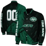 custom new york jets hexagon mesh green black varsity jacket best selling