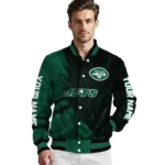 custom new york jets hexagon mesh green black varsity jacket best selling