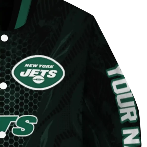custom new york jets hexagon mesh green black varsity jacket premium grade
