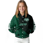 custom new york jets hexagon mesh green black varsity jacket best selling