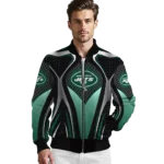 custom new york jets mesh chest black crocs black bomber jacket best selling